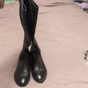 Women's Black Leather Riding Boots